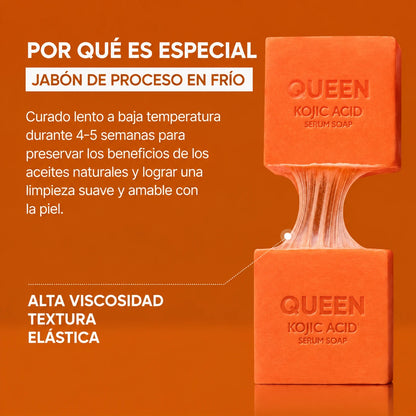 QUEEN Jabón Sérum de Ácido Kójico y Cúrcuma