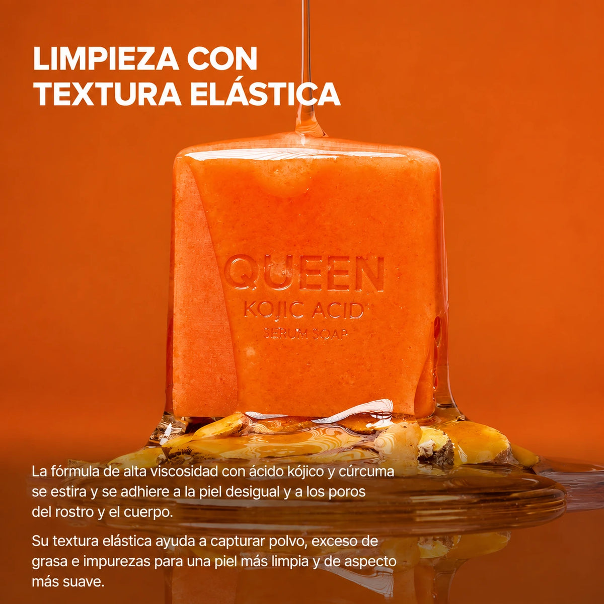 QUEEN Jabón Sérum de Ácido Kójico y Cúrcuma