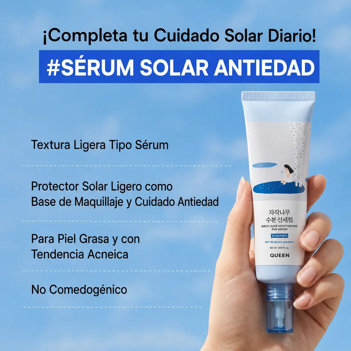 Queen Birch Juice Anti-Wrinkle Solar Serum, 50 ml