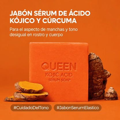 QUEEN Jabón Sérum de Ácido Kójico y Cúrcuma
