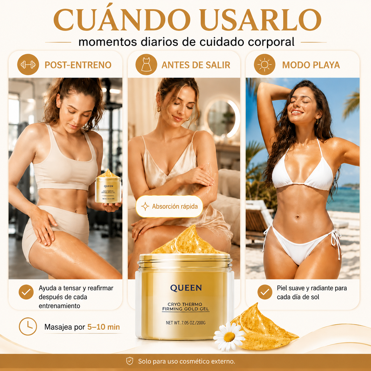 QUEEN Gel Dorado Reafirmante Cryo Thermo