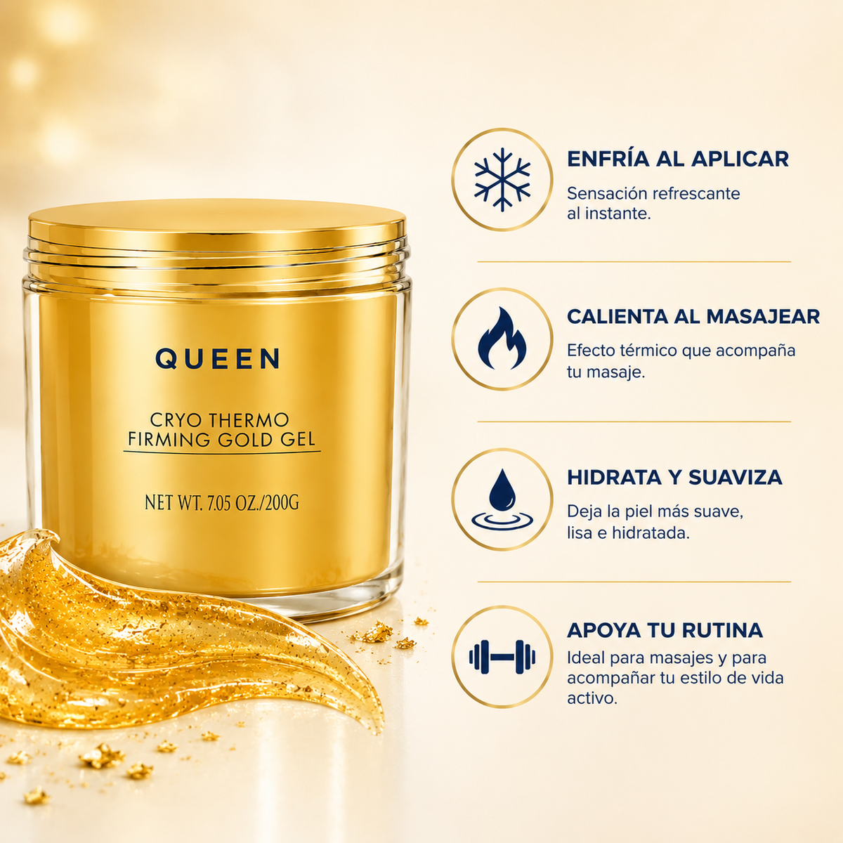 QUEEN Gel Dorado Reafirmante Cryo Thermo