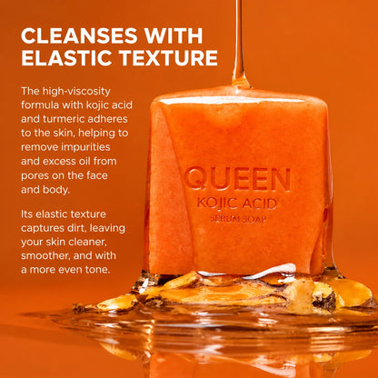 QUEEN Kojic Acid and Turmeric Serum Soap