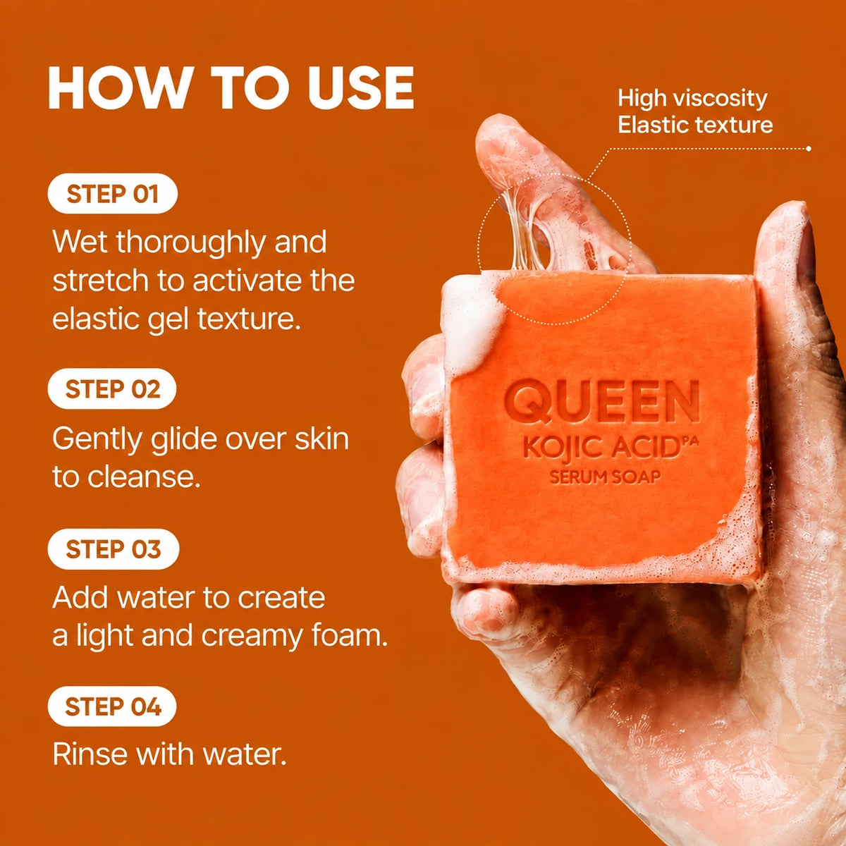QUEEN Kojic Acid and Turmeric Serum Soap